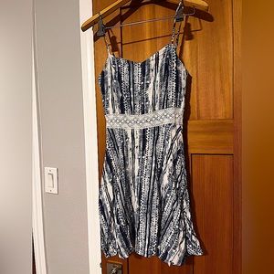 Aqua Sun Dress with Crochet Center